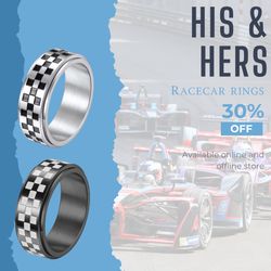 Racecar Rings (his & Her’s) Custom Made To Order
