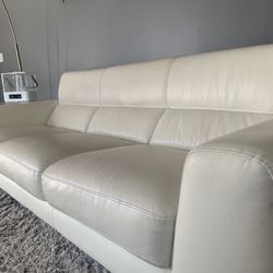 White Leather Couch Made in Italy - Great Condition 