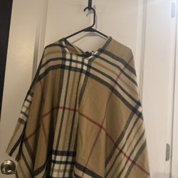 Fraas Plaid Tan Cape Coat O/S