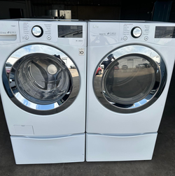 LG Front Load Washer Dryer Set with SteamDry