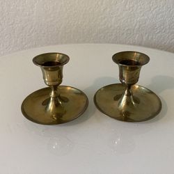 Solid Brass Candle Holders Round Base
