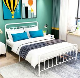 NEW QUEEN SIZE PLATFORM BED FRAME NO BOX SPRING NEEDED