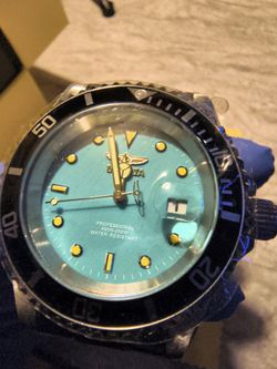 INVICTA WATCH light blue and silver colored band