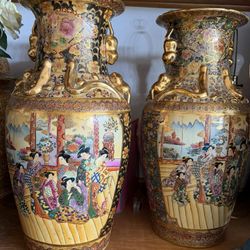 Vintage Satsuma Vases - Set of 2