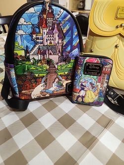 Beauty and the Beast Castle Series mini backpack with matching wallet BN w/tags