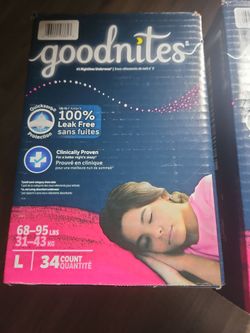Goodnites underwear $20 Each (L/Xl)