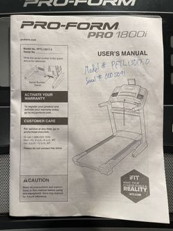 Proform treadmill 1800i sale