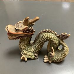Vintage Resin Molded Asian Dragon Figurine 