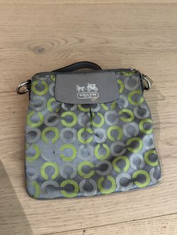 Coach Signature Green & Gray Crossbody Bag