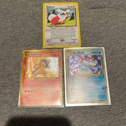 Damaged Pokemon Cards Vintage lot of 3
