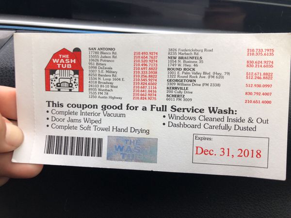 The Wash Tub Coupons For Sale In San Antonio Tx Offerup