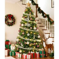 brand new 7FT Artificial Christmas Tree with Pinecones