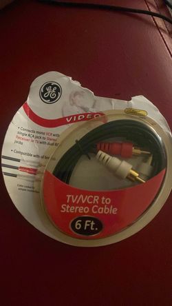 GE TV/VCR to Stereo RCA Cable 6 Ft