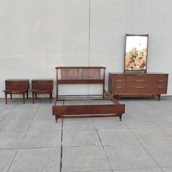 Mid Century Modern Full Bedroom Set Kent Coffey Dresser Nightstands