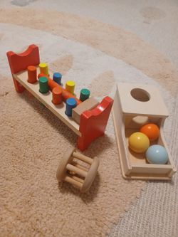 Wooden Montessori toys.