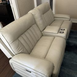White power leather sofa
