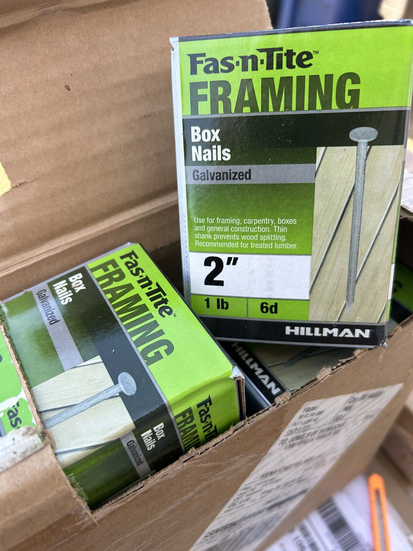 Brand New Case Of 1 Pound Box Of 2 Inch Galvanized To Framing Nails