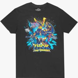 Brand New Marvel Mens Black Thor Love And Thunder Avengers T Shirt, Size Medium