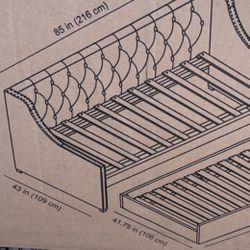 HEMET PICKUP ⛔️  Real Living Trundle bed upholstered grey couch sleeping + seating 