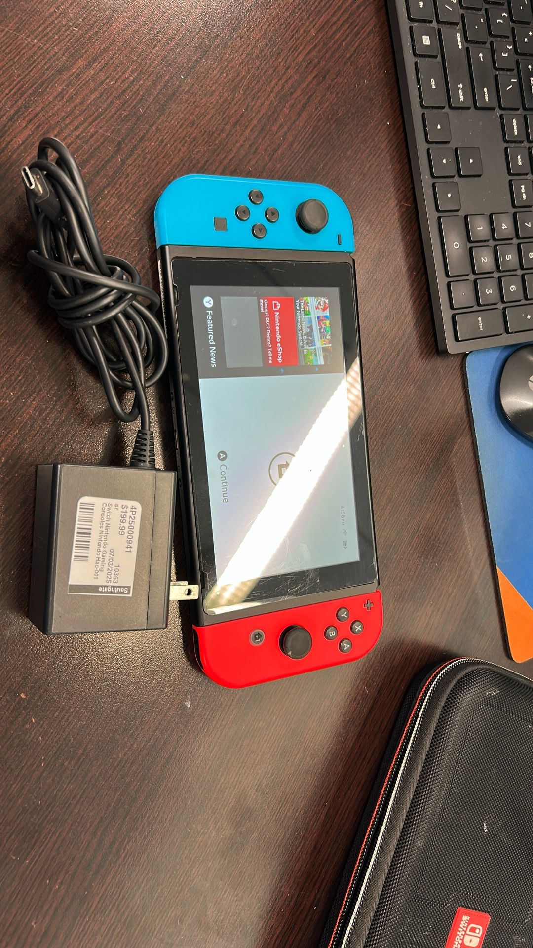 Nintendo Switch With Charger 