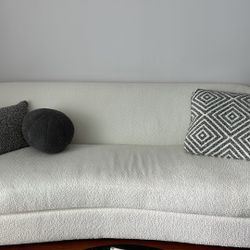 Mint Condition White Boucle Sofa 