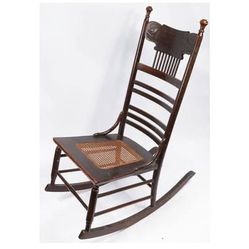 SALE!  Vintage Carved Cane Seat Rocking Chair