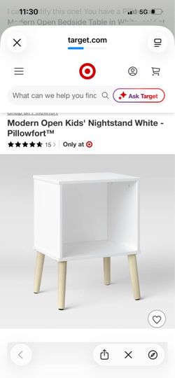 Pillowfort Modern Open Nightstand White