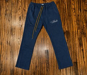 Rhude Crest Logo Embroided Teal Green/Blue Track Pants Size Medium