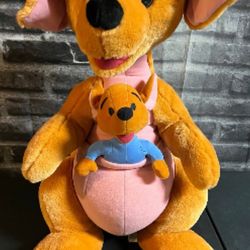 Disney Jumbo Kanga and Roo 20” Large Plush Stuffed Kangaroo Toy Mattel RARE
