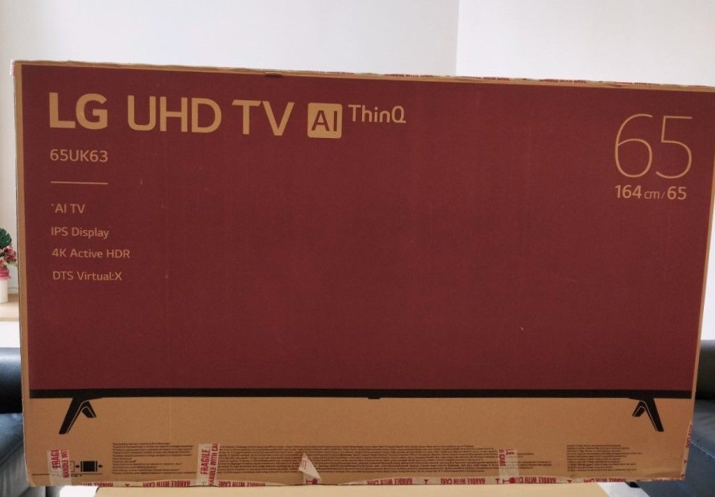 65" LG Television with 4K Smart features