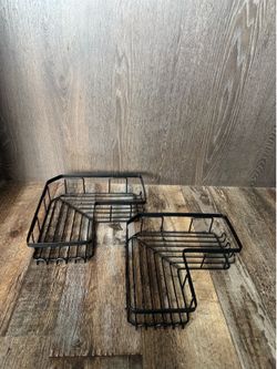 Set of 2 Black Wire Corner Shower Caddies