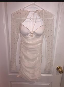 New Oh Polly White Dress With Pearls Size 2