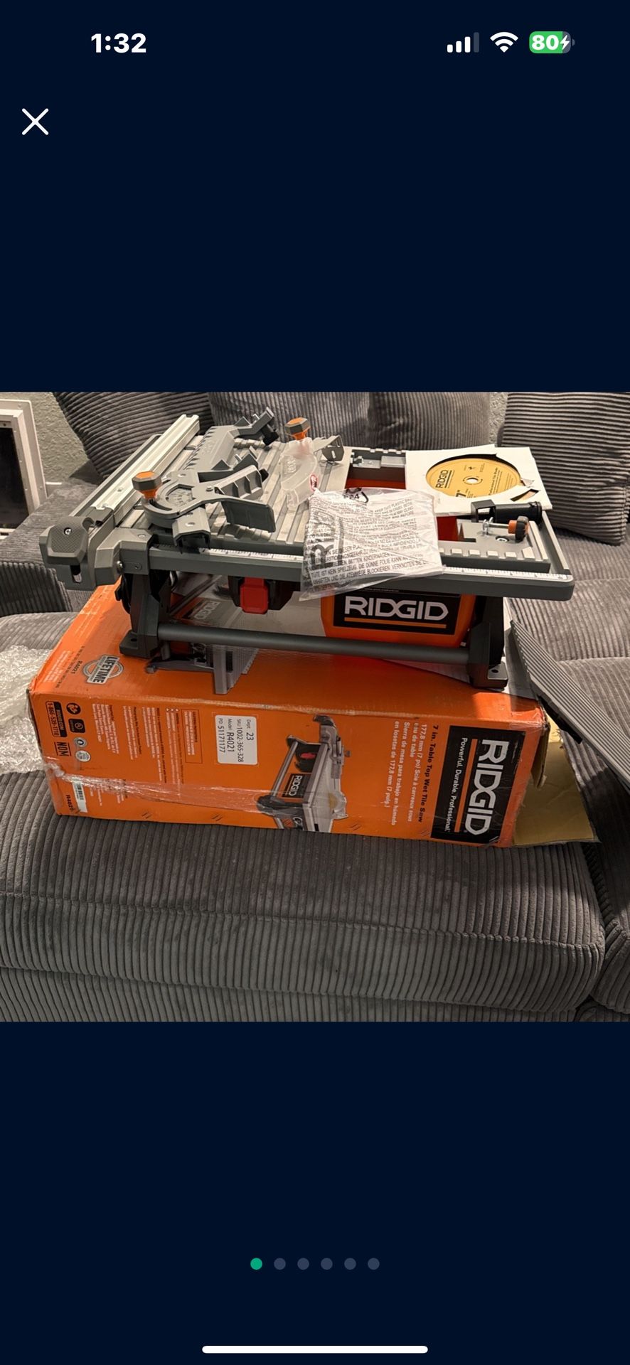 Ridgid 6.5-Amp 7 in. Blade Corded Table Top Wet Tile Saw