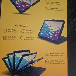 ZAGG RUGGED BOOK , RUG PROTECTION ON A MILITARY STANDARD PROTECTION,  LAPTOP STYLE KEYS, DETACHED KEYBOARD & CASE. 6.6 DROP PROTECTION , PENCIL HOLDER