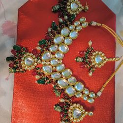 New Indian Kundan Stone Jewelry Set