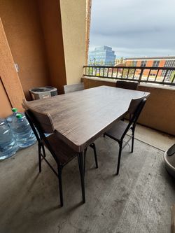Brown Dining Table and Chairs Set