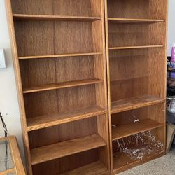 Two Solid Oak Bookshelves