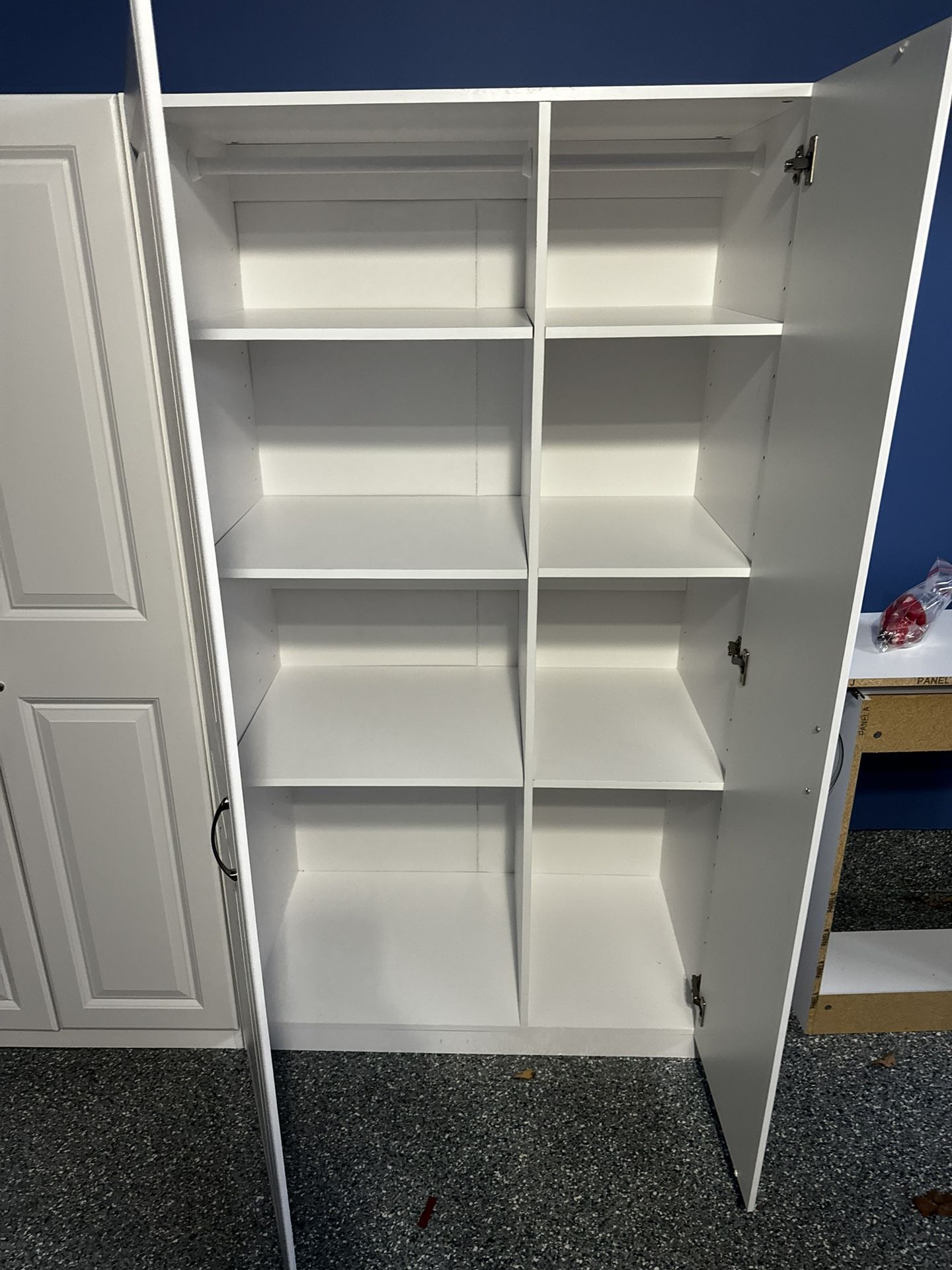 One (1) Estate 38.5” W x 70.375” H Wood Composite Wall Mount Utility Storage Cabinets