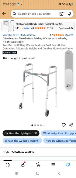 Drive folding walker