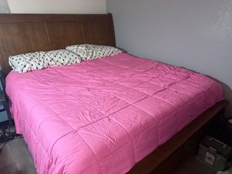 King Sleigh Platform bed with dresser