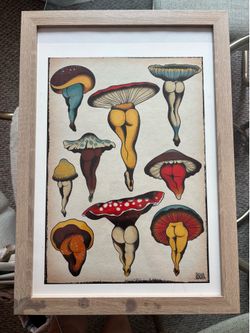 Mushroom butt print and frame