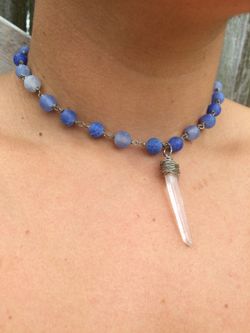 Crystal Quartz and agate choker