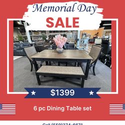 6 Pc Dining Table 