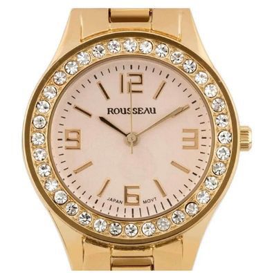 Rousseau 34mm Women’s Rose Gold Case Luxury Crystal Bezel Watch No 9056
