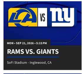 Rams vs giants