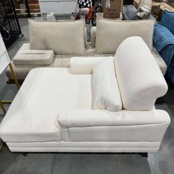 VANOMi Chaise Lounge Indoor with Adjustable 37.8" Deep Backrest Chenille Chaise Lounge Couch for Indoor Use in Apartment, Bedroom, Office, or Living R