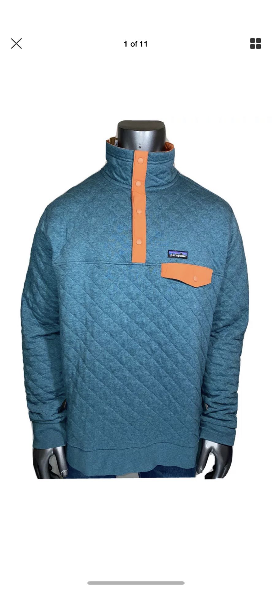 Patagonia Organic Cotton Quilt Snap-T Pullover Tasmanian Teal Size XXL NEW