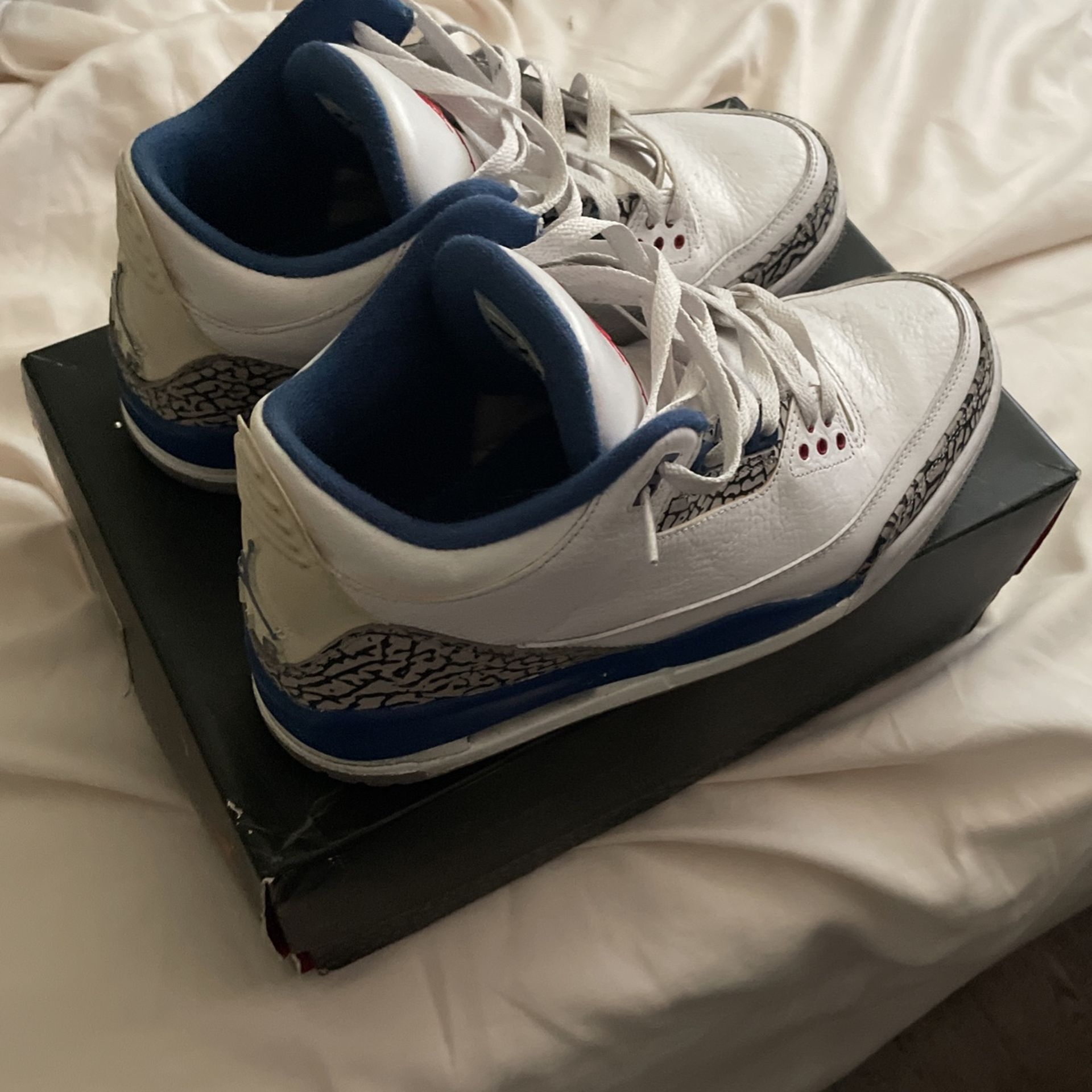 Air Jordan 3 Retro White/True Blue Size 10