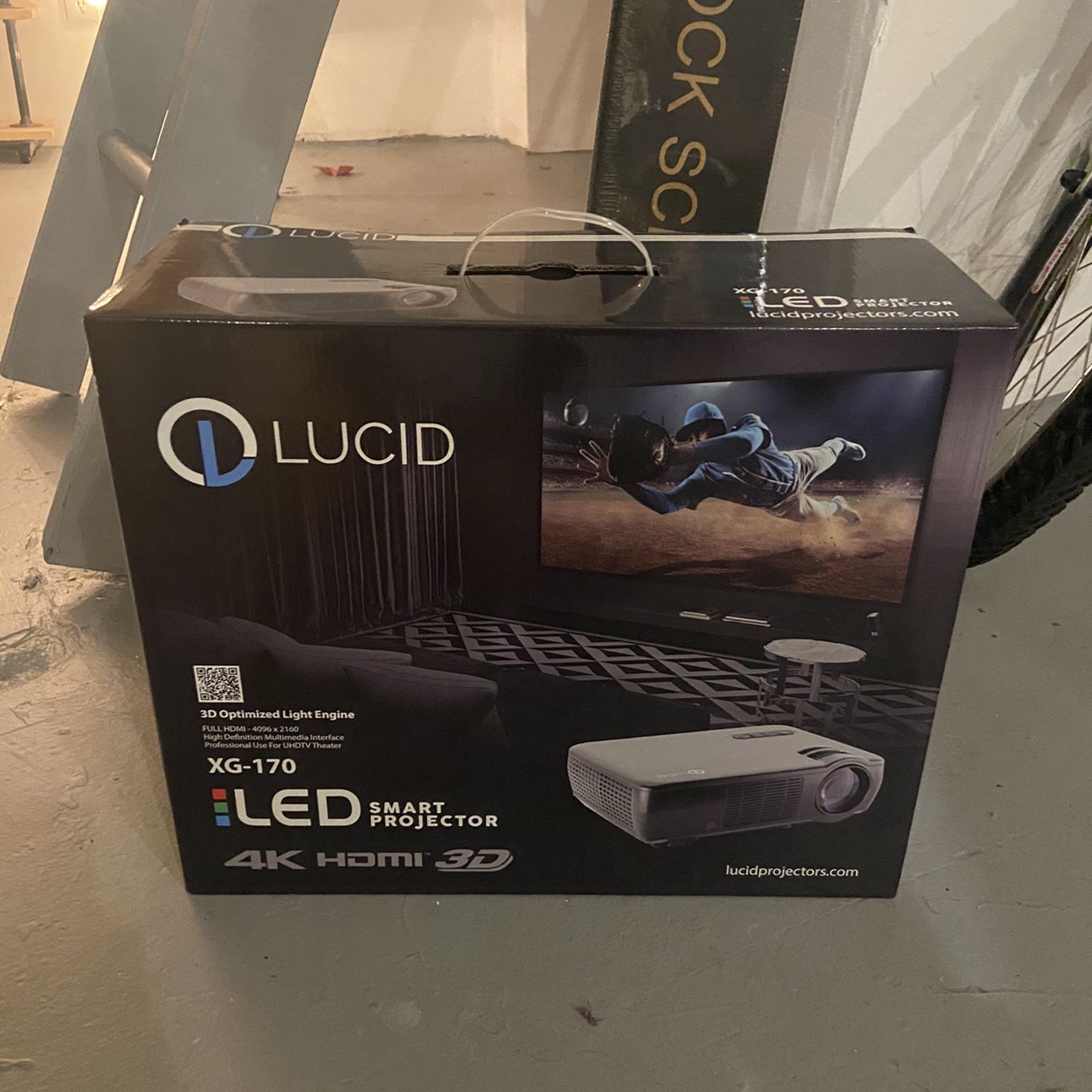 LUCID XG170 Projector & XG 72 Projector Screen - Brand New / Unopened