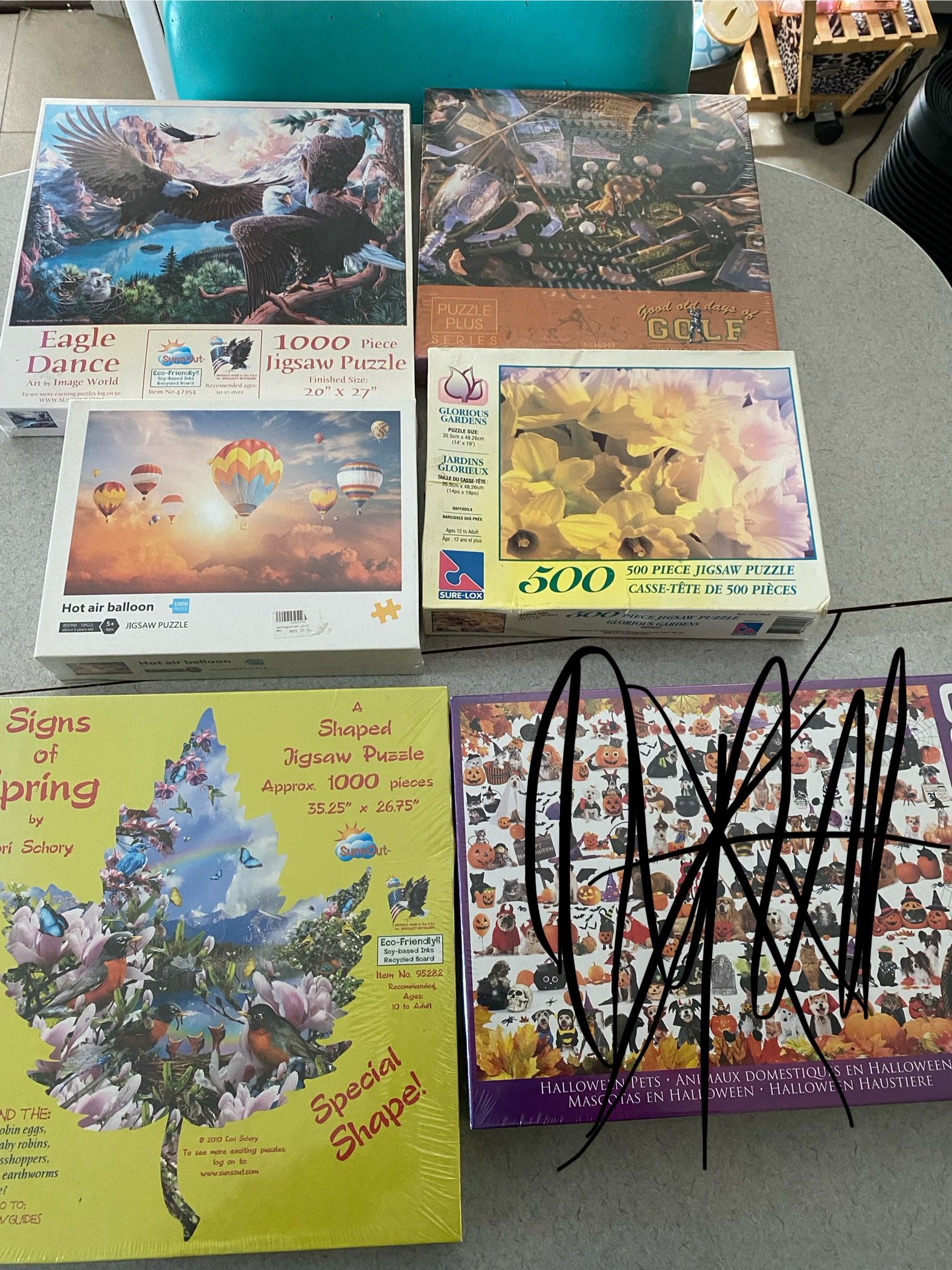 Five Brand New Puzzles-Never Opened-Please Read The Entire Post For Prices!